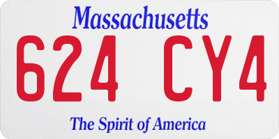MA license plate 624CY4
