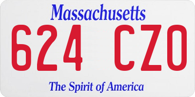 MA license plate 624CZ0