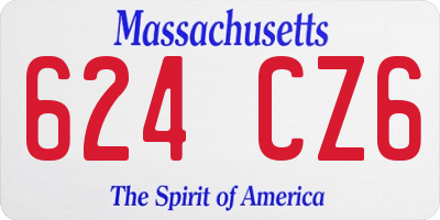 MA license plate 624CZ6
