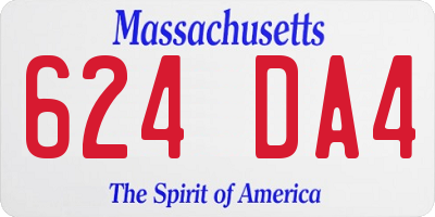 MA license plate 624DA4
