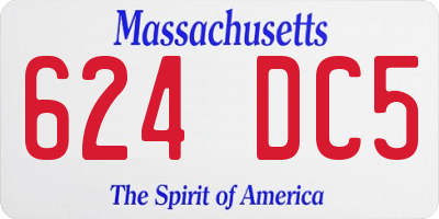 MA license plate 624DC5