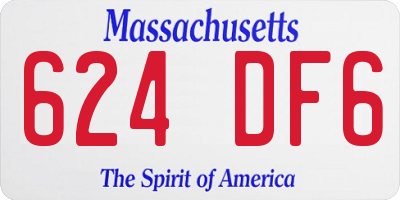 MA license plate 624DF6
