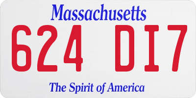 MA license plate 624DI7