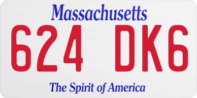 MA license plate 624DK6