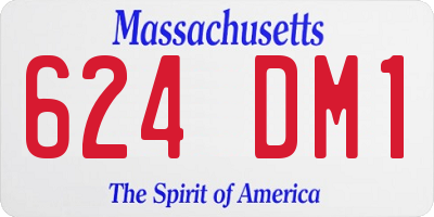MA license plate 624DM1