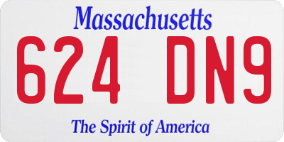 MA license plate 624DN9