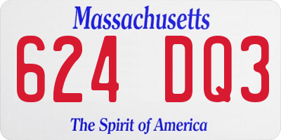 MA license plate 624DQ3