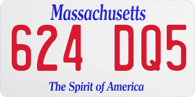 MA license plate 624DQ5