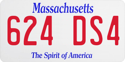 MA license plate 624DS4