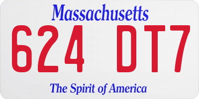 MA license plate 624DT7