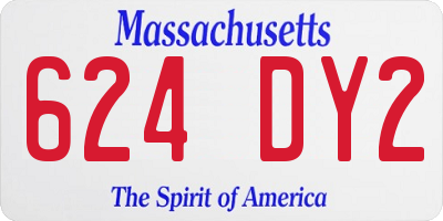 MA license plate 624DY2