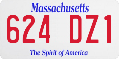MA license plate 624DZ1