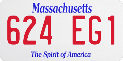 MA license plate 624EG1