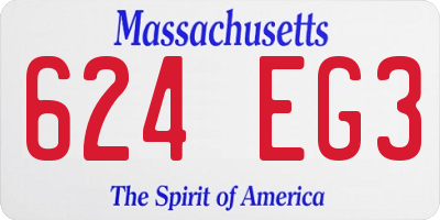 MA license plate 624EG3
