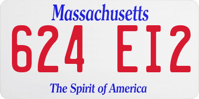 MA license plate 624EI2