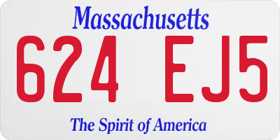 MA license plate 624EJ5