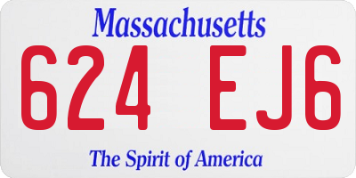 MA license plate 624EJ6