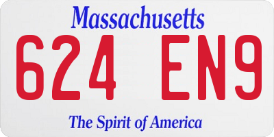 MA license plate 624EN9