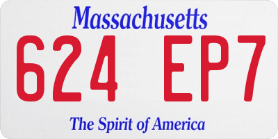 MA license plate 624EP7