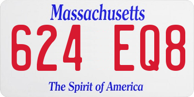 MA license plate 624EQ8