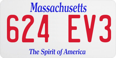 MA license plate 624EV3