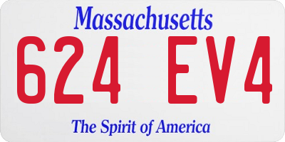 MA license plate 624EV4