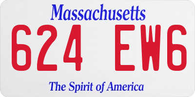 MA license plate 624EW6