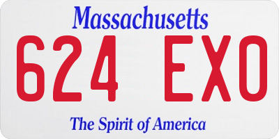 MA license plate 624EX0