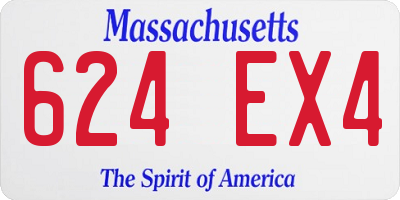MA license plate 624EX4