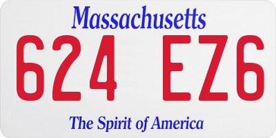 MA license plate 624EZ6