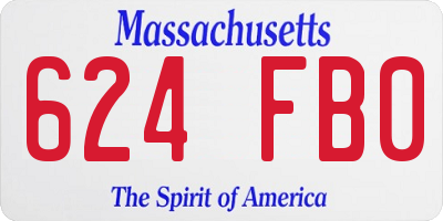 MA license plate 624FB0