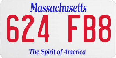 MA license plate 624FB8
