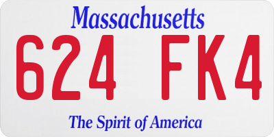 MA license plate 624FK4