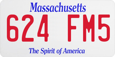 MA license plate 624FM5