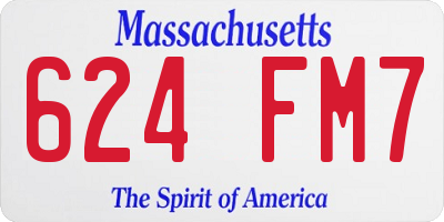 MA license plate 624FM7