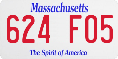 MA license plate 624FO5
