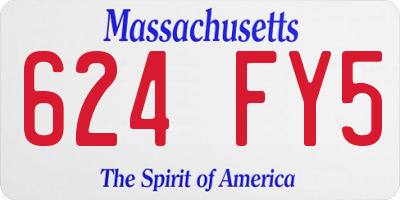 MA license plate 624FY5