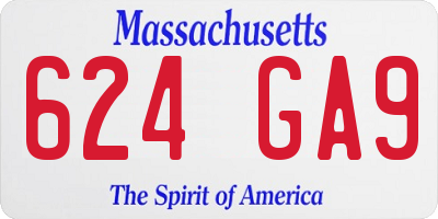 MA license plate 624GA9