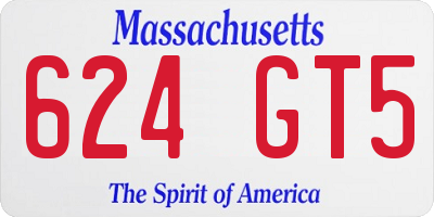 MA license plate 624GT5