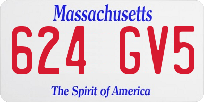 MA license plate 624GV5