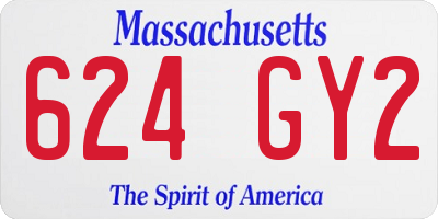 MA license plate 624GY2