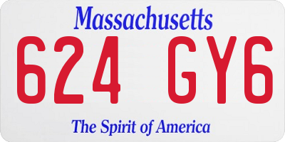 MA license plate 624GY6