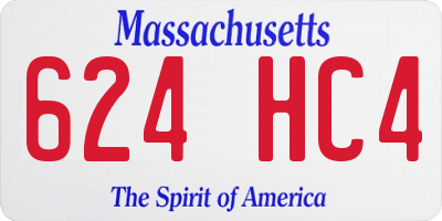 MA license plate 624HC4