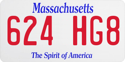 MA license plate 624HG8
