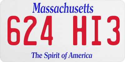 MA license plate 624HI3