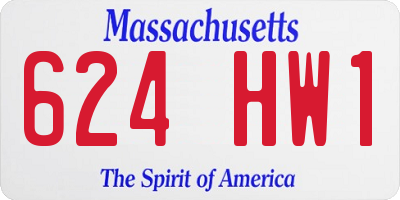 MA license plate 624HW1