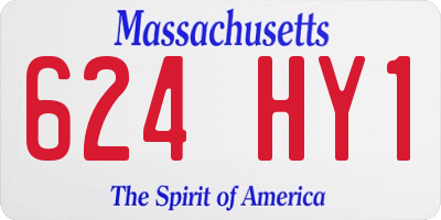 MA license plate 624HY1