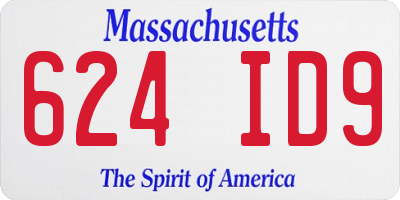 MA license plate 624ID9