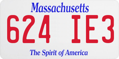 MA license plate 624IE3