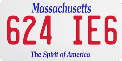 MA license plate 624IE6